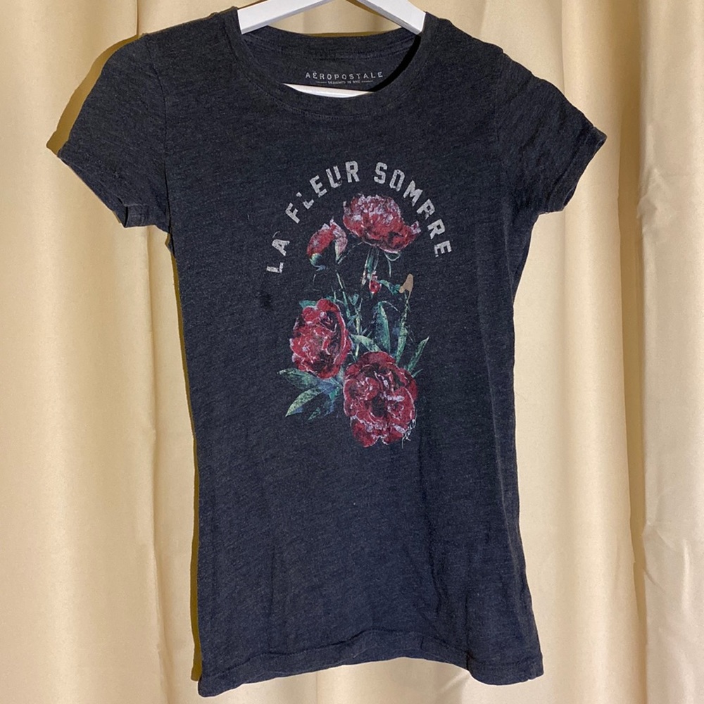 La Fleur Sombre Gray Heather Fitted Tee Aeropostale